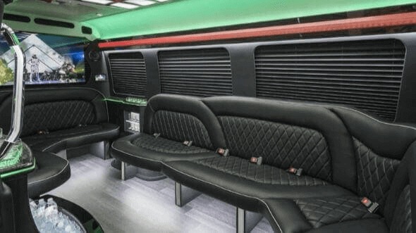 Interior of Charter Bus Company Yonkers's 14 Passenger Sprinter Limousine in Yonkers