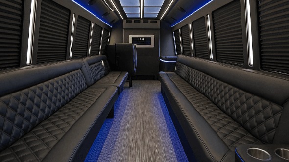 Interior of Charter Bus Company Yonkers's 20 Passenger Party Bus in Yonkers