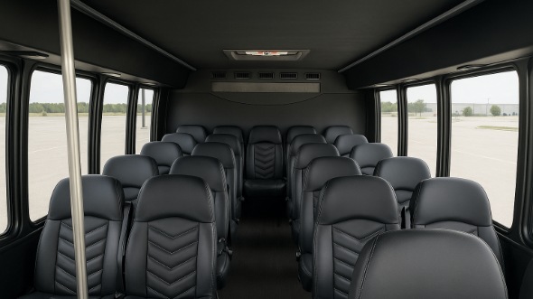 Interior of Charter Bus Company Allentown's 28 Passenger Minibus in Allentown