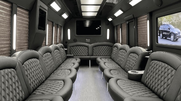 Interior of Charter Bus Company Trenton's 40 Passenger Party Bus in Trenton